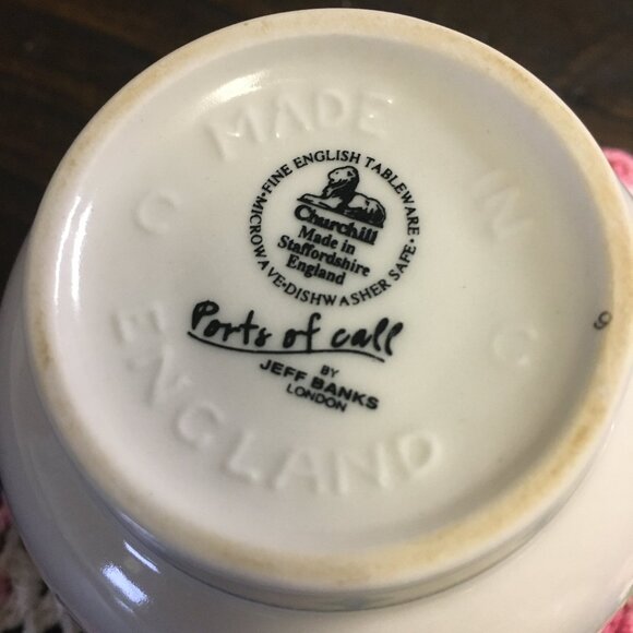 Churchill 'Ports of Call' Jeff Banks Two Matching Cups and Saucers - Picture 13 of 13